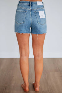Vervet By Flying Monkey - Rebecca High Rise Denim Shorts