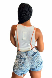 Hot & Delicious - A Lil Picky Sleeveless Stretch Color Block Ribbed Bodysuit