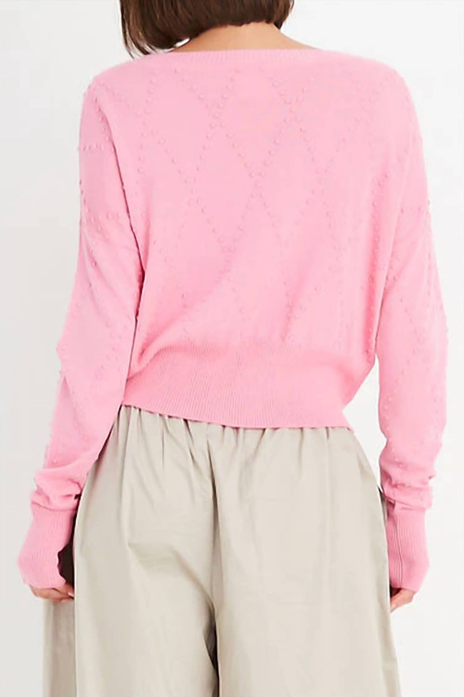 Planet By Lauren G. - Women's Swiss Dot Crew Neck Sweater