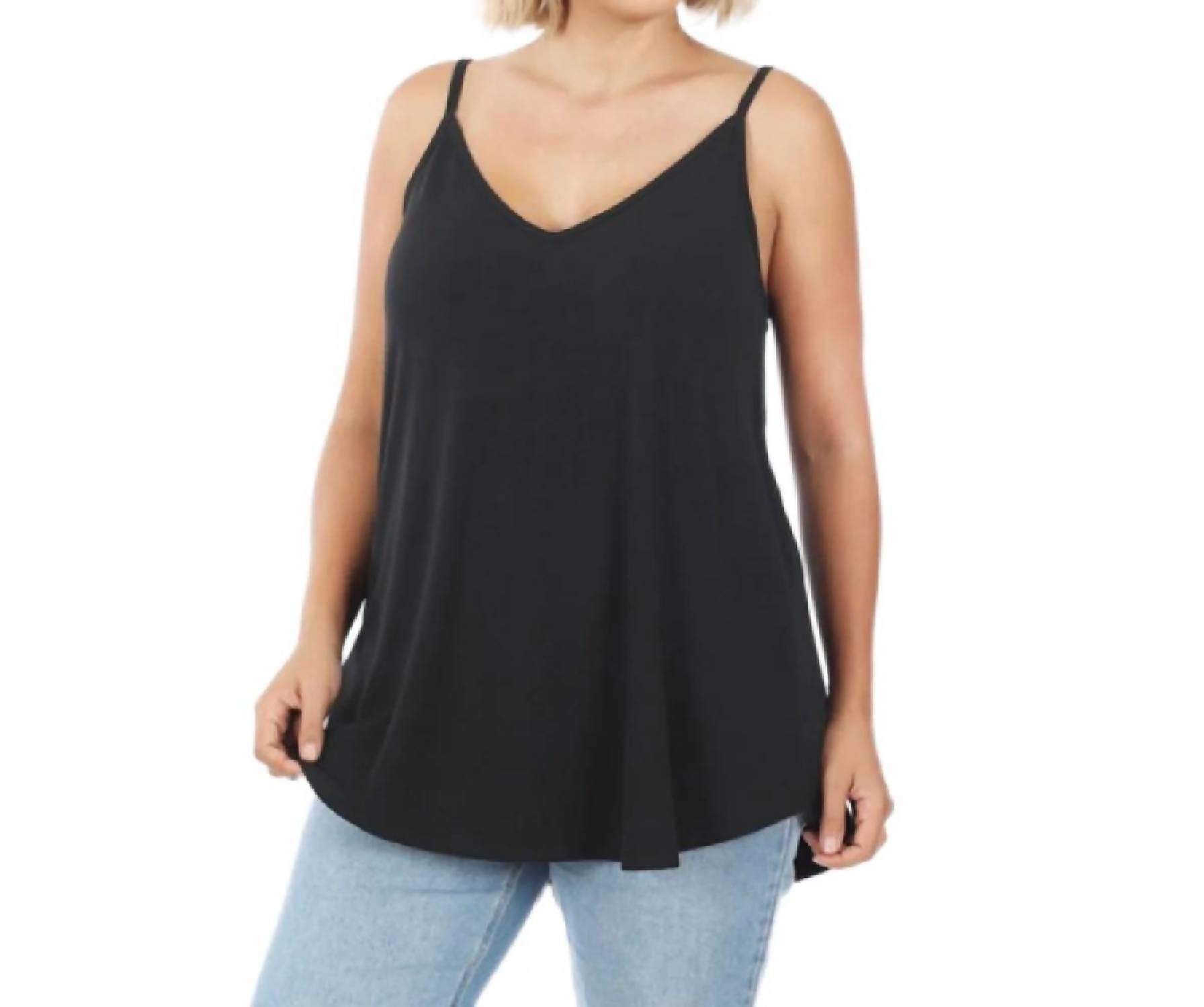 Zenana - Reversible Spaghetti Strap Tank Top - Plus