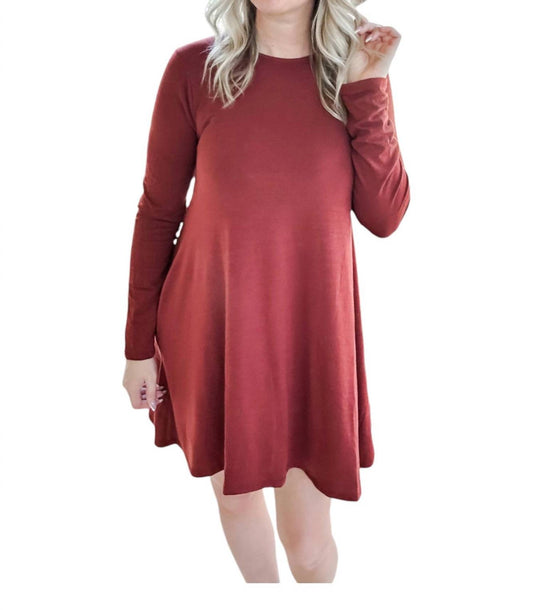 Zenana - Long Sleeve with Pockets Dress