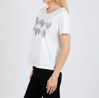 Oui Heart Adore Tee in cloud dancer - women's t-shirt - alternate view