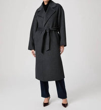 Paige - Connery Wool-blend Long Robe Coat