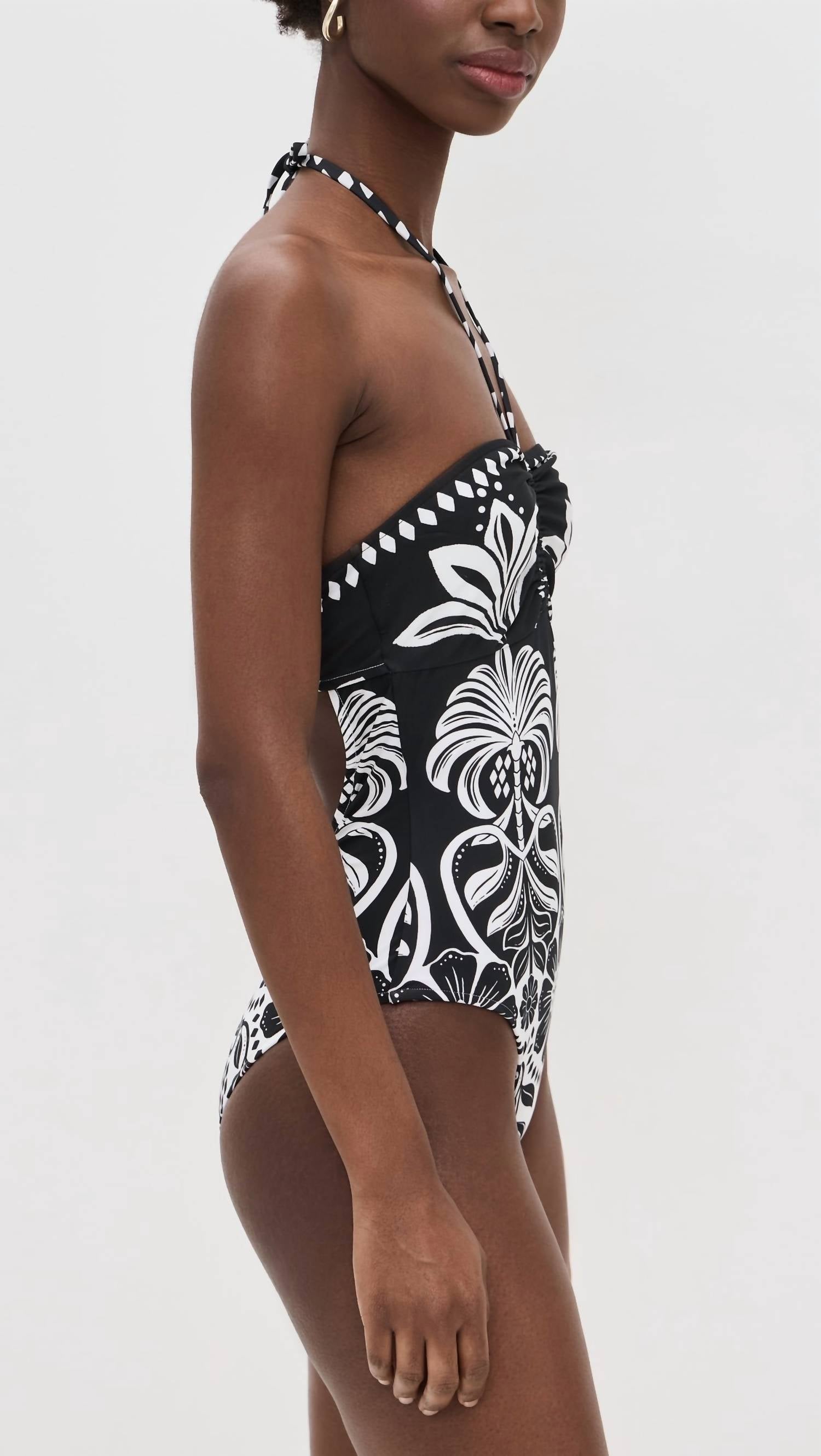 Farm Rio - Flowers Leopards Halterneck Swimsuit