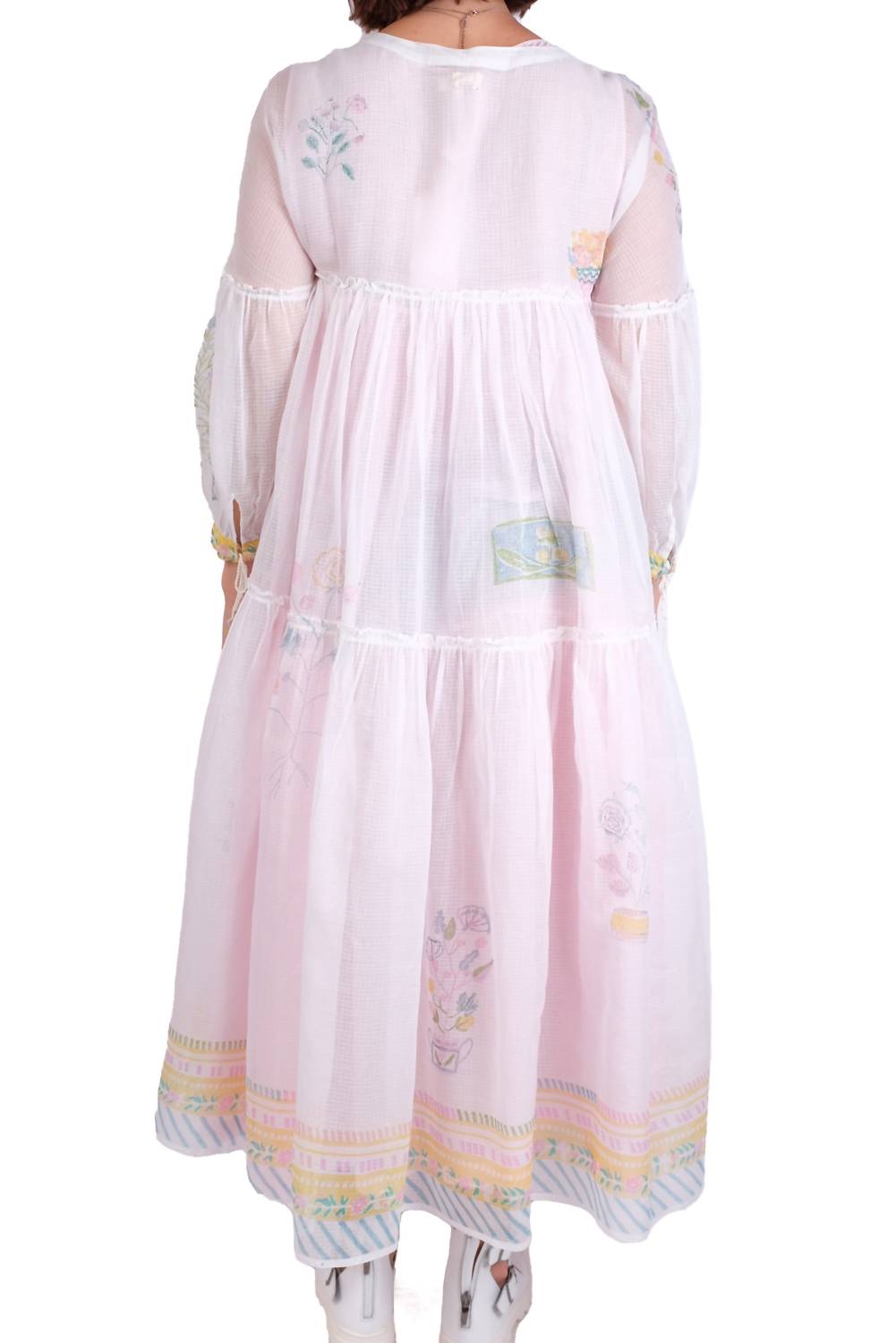 Eka Design Studio - Overlay Stripe Tiered Maxi Dress