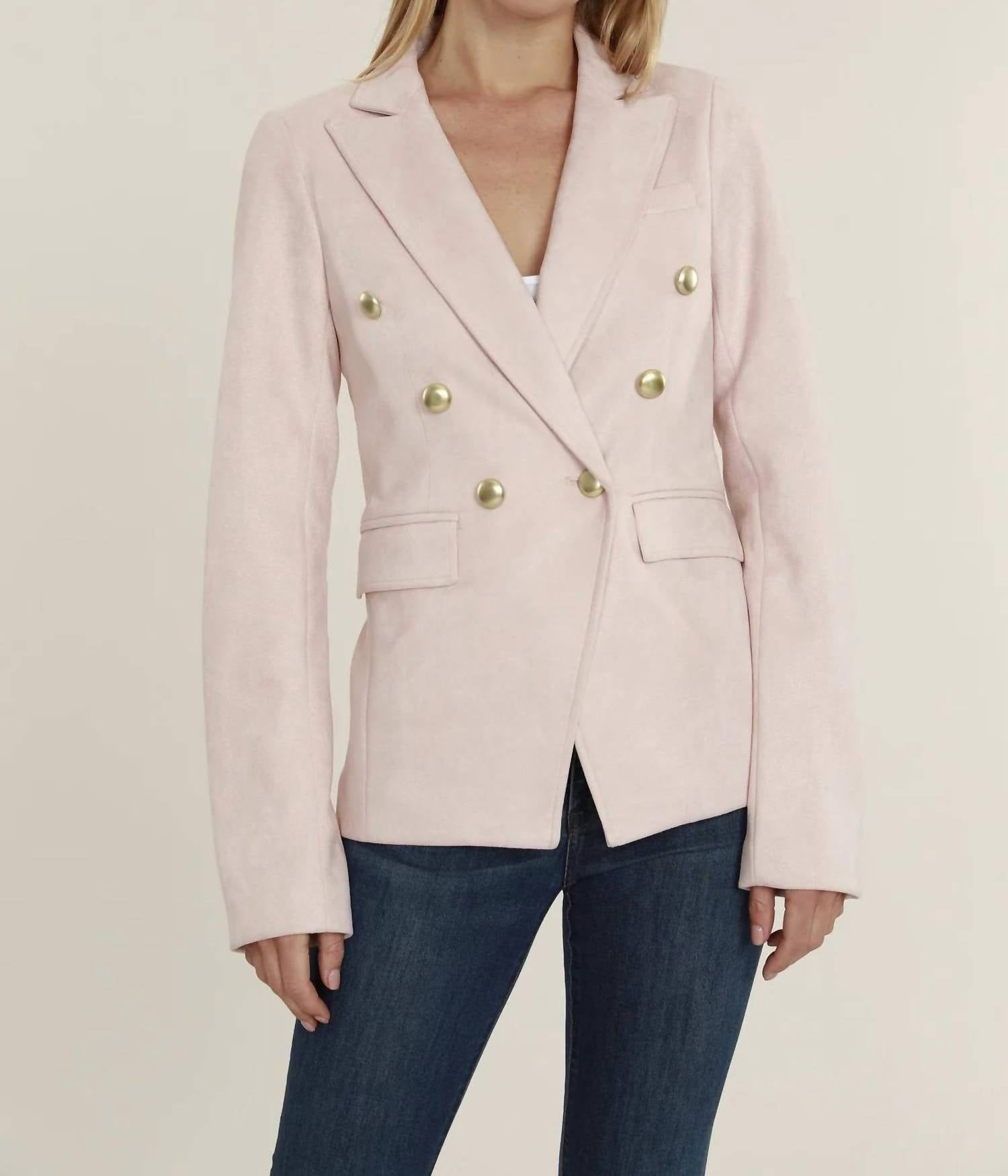 Dolce Cabo - Faux Suede Doubled Breasted Blazer