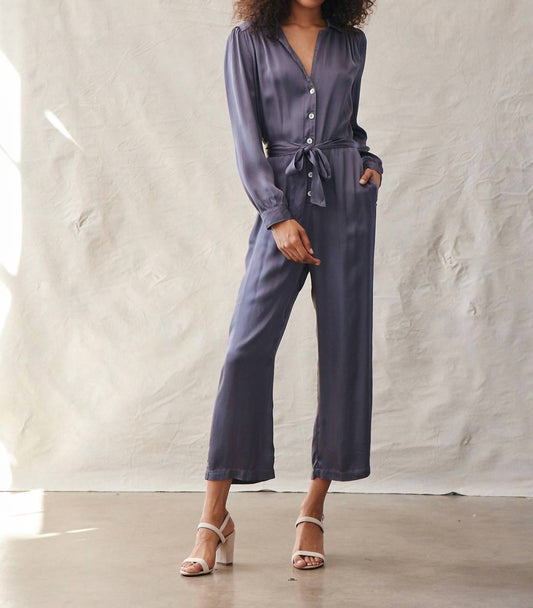 GATHERED BUTTON FRONT JUMPSUIT