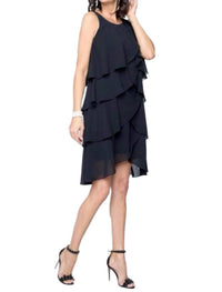 Carre Noir - Tiered Sleeveless Cha Cha Dress