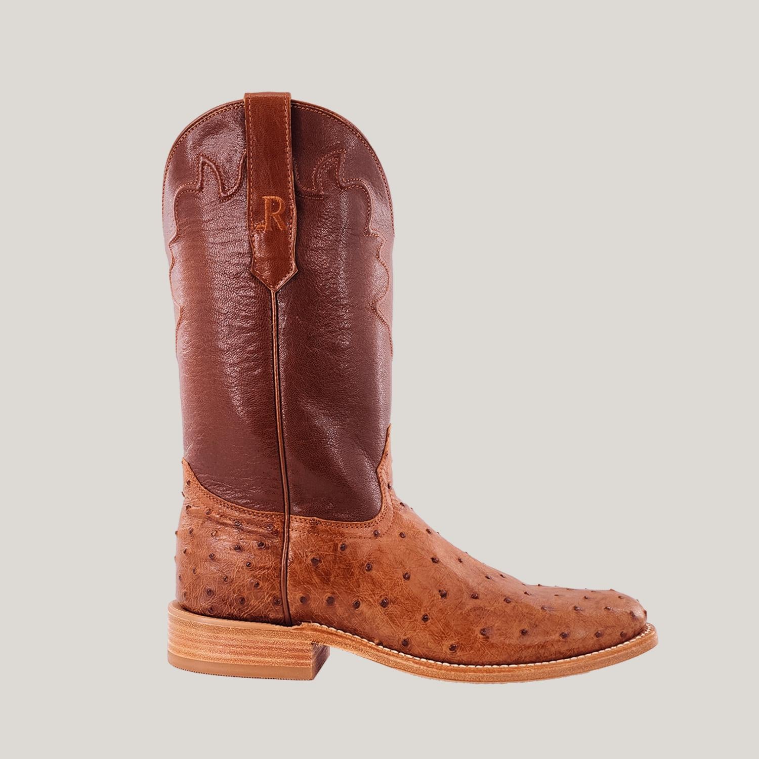 R Watson Boots - Men's Full Quill Ostrich Roper Boots