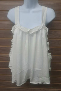 The Sang - Women's Ruffle Flowy Tank With Sleeve