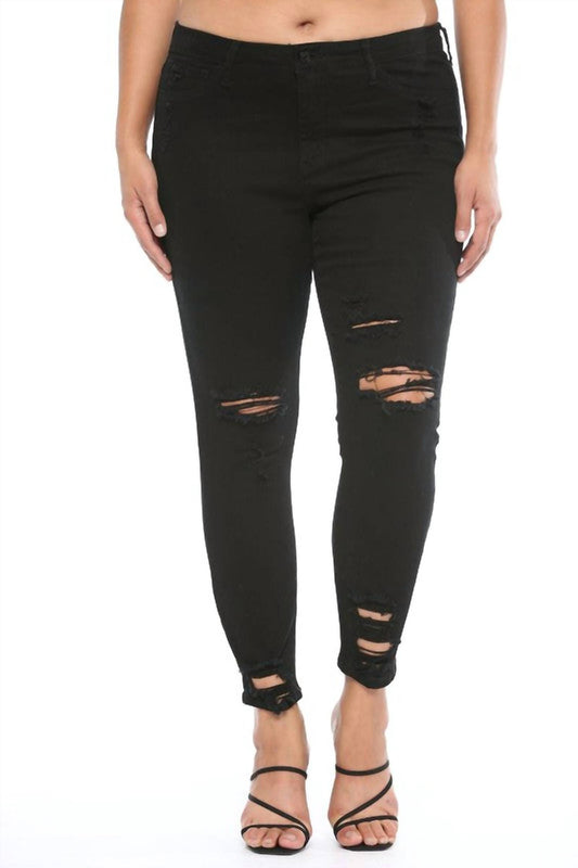 Cello - Destroyed Ankle Cutout Skinny Jeans