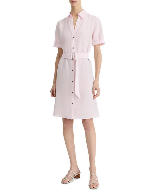 Vince - Women's Cuffed Sleeve Belted Shirt Dress