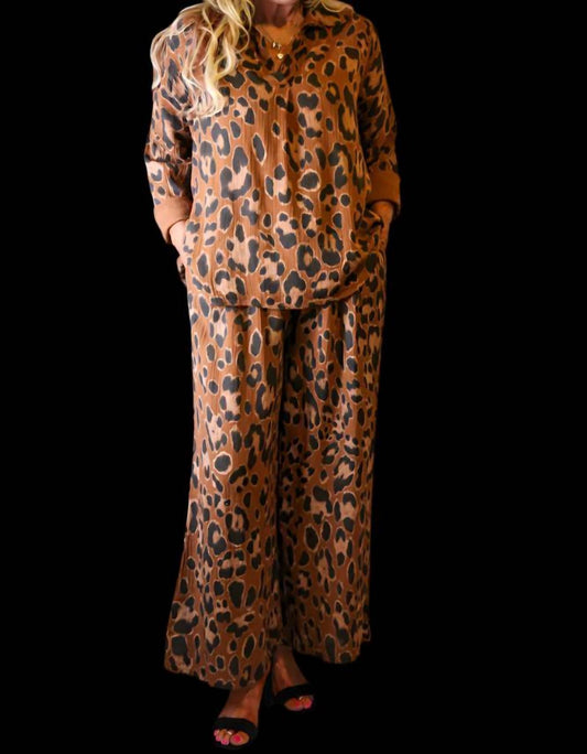 Look Mode Usa - Cheetah Print High Low Pullover Top