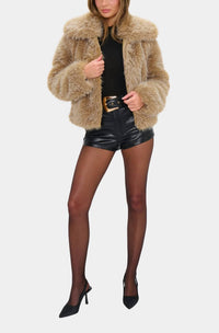 Show Me Your Mumu Park City Jacket in cedar brown faux fur - women's jacket - alternate view