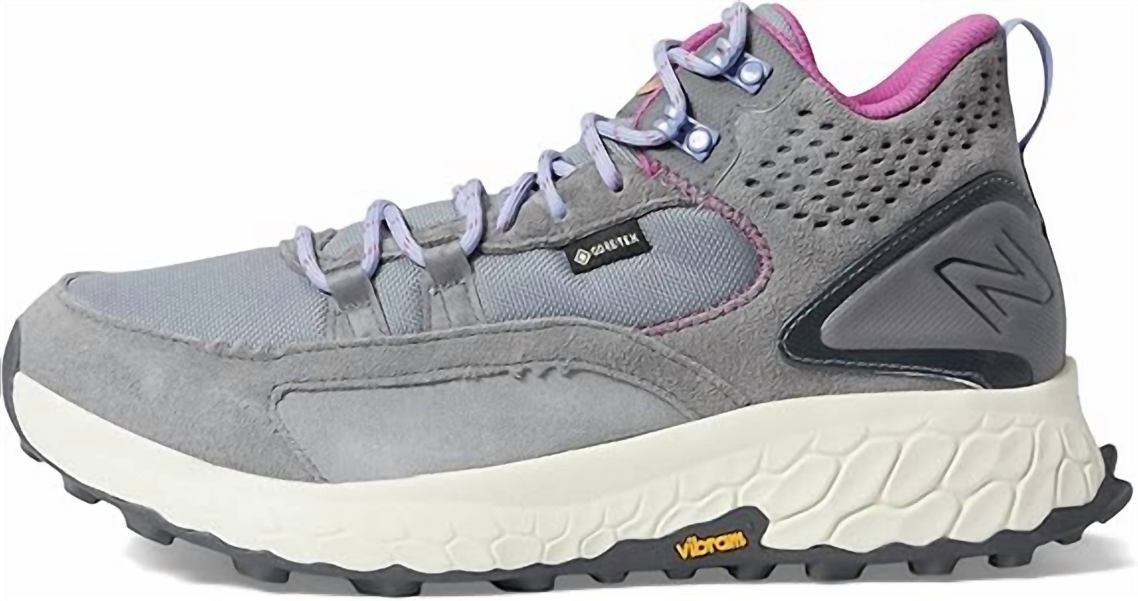New Balance Women's Fresh Foam X Hierro Mid Gore-tex Shoe in steel castlerock - women's shoe - detail view