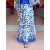 Pinch - Lissy Floral Print Tiered Maxi Skirt