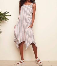 CHARLIE B Shark Bite Stripe Dress in paprika - women's dress
