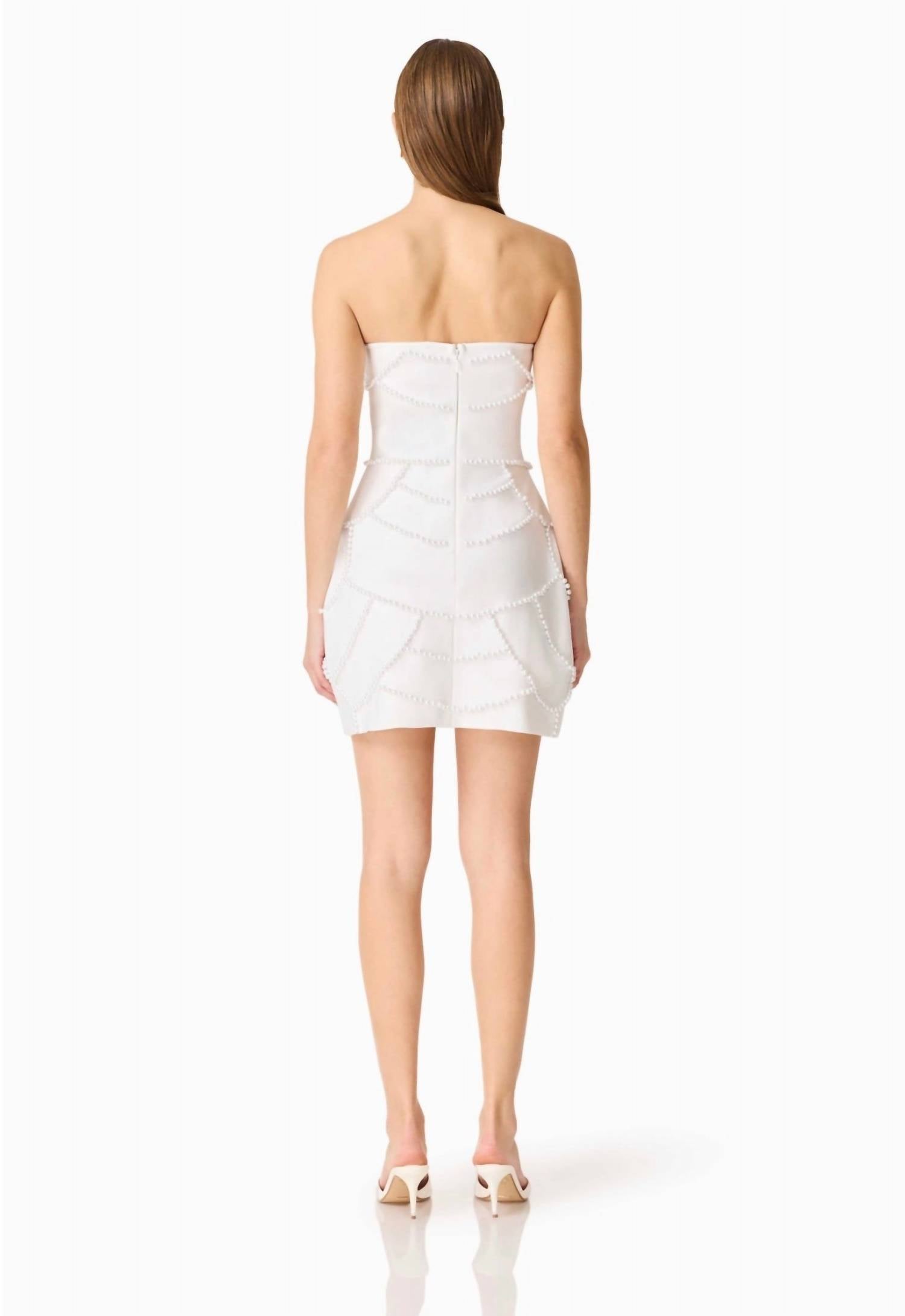 ELLIATT Lucine Pearl Mini Dress in white - women's dress - alternate view