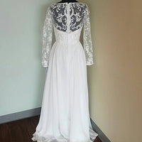 Morilee - Women's Long Sleeve Lace Chiffon Wedding Dress