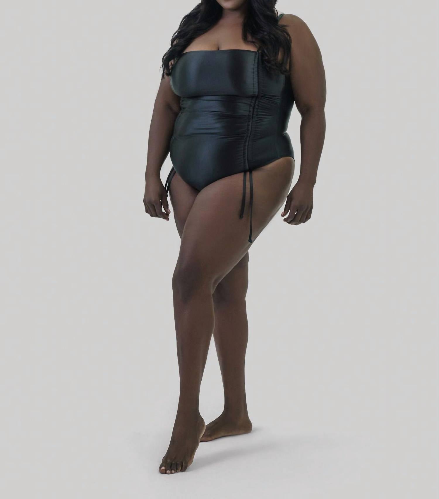 Good American - RUCHED WAISTED ONE-PIECE SWIMSUIT