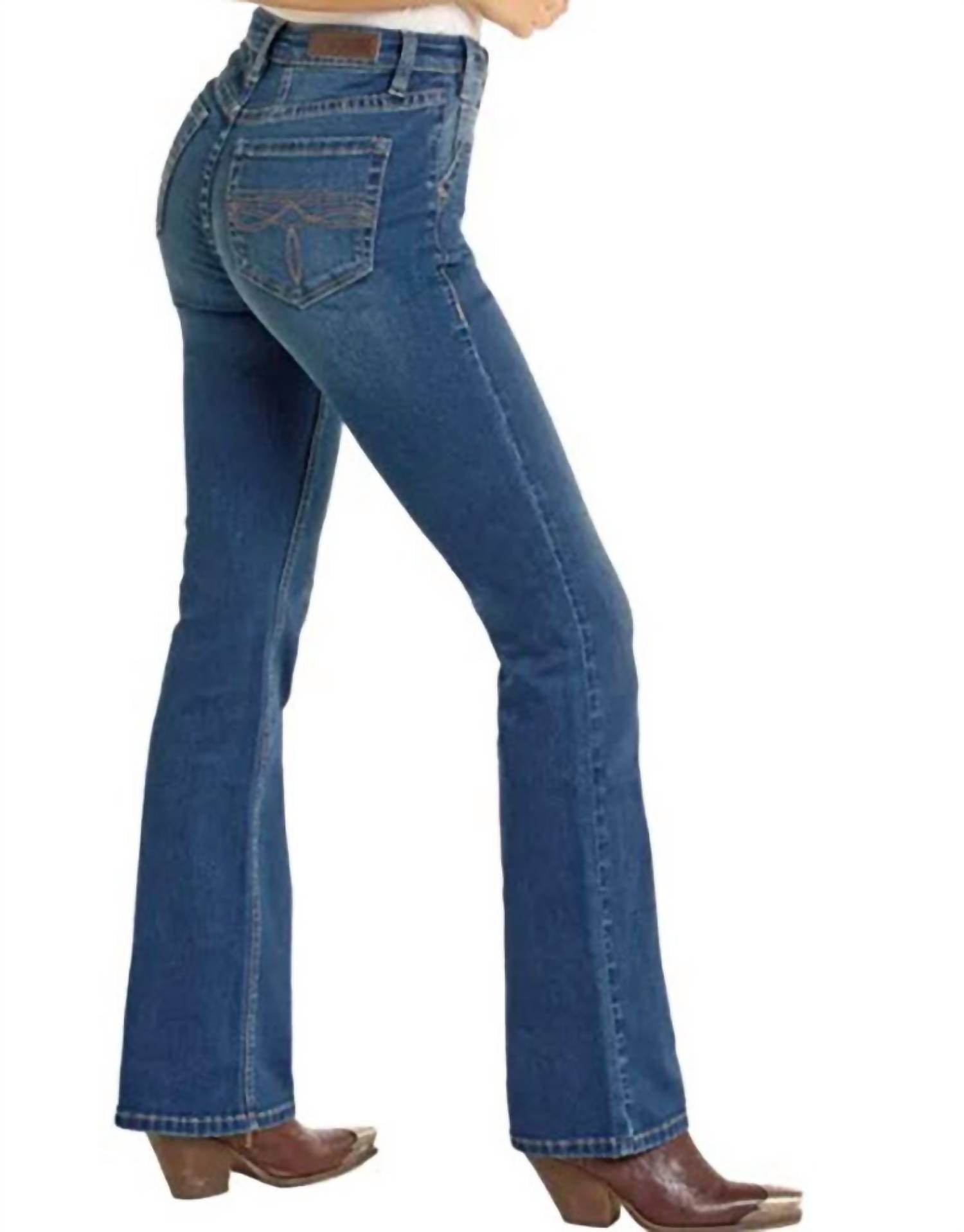 Rock & Roll Denim - Women's Cowgirl High Rise Boot Cut Stretch Jean