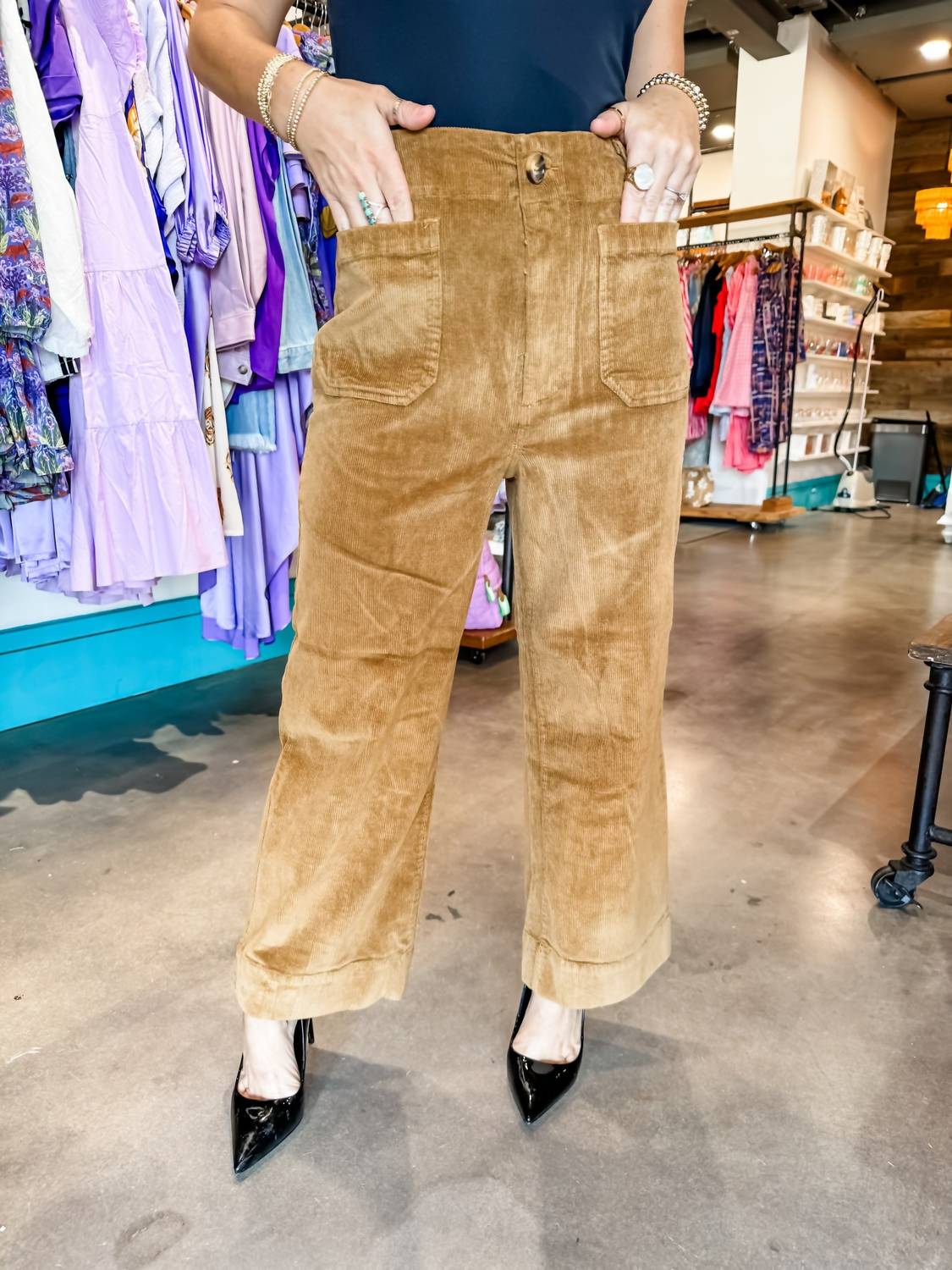 Velvet Heart - Cropped Wide Leg Corduroy Pants
