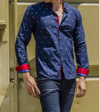 Eight X - Fill Coupe Button Down Shirt With Trim