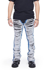 Valabasas - Men's Ravaged Stacked Flare Jean