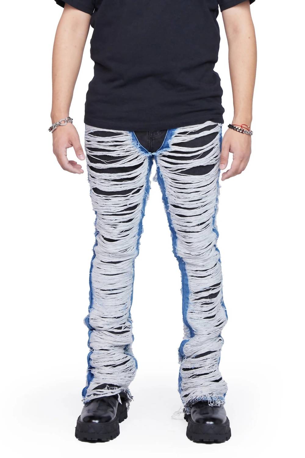 Valabasas - Men's Ravaged Stacked Flare Jean