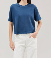 Richer Poorer Relaxed Cropped Tee - Plus in vintage indigo - women's t-shirt