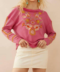 Myra Bag - Floral Embroidered Waffle Top