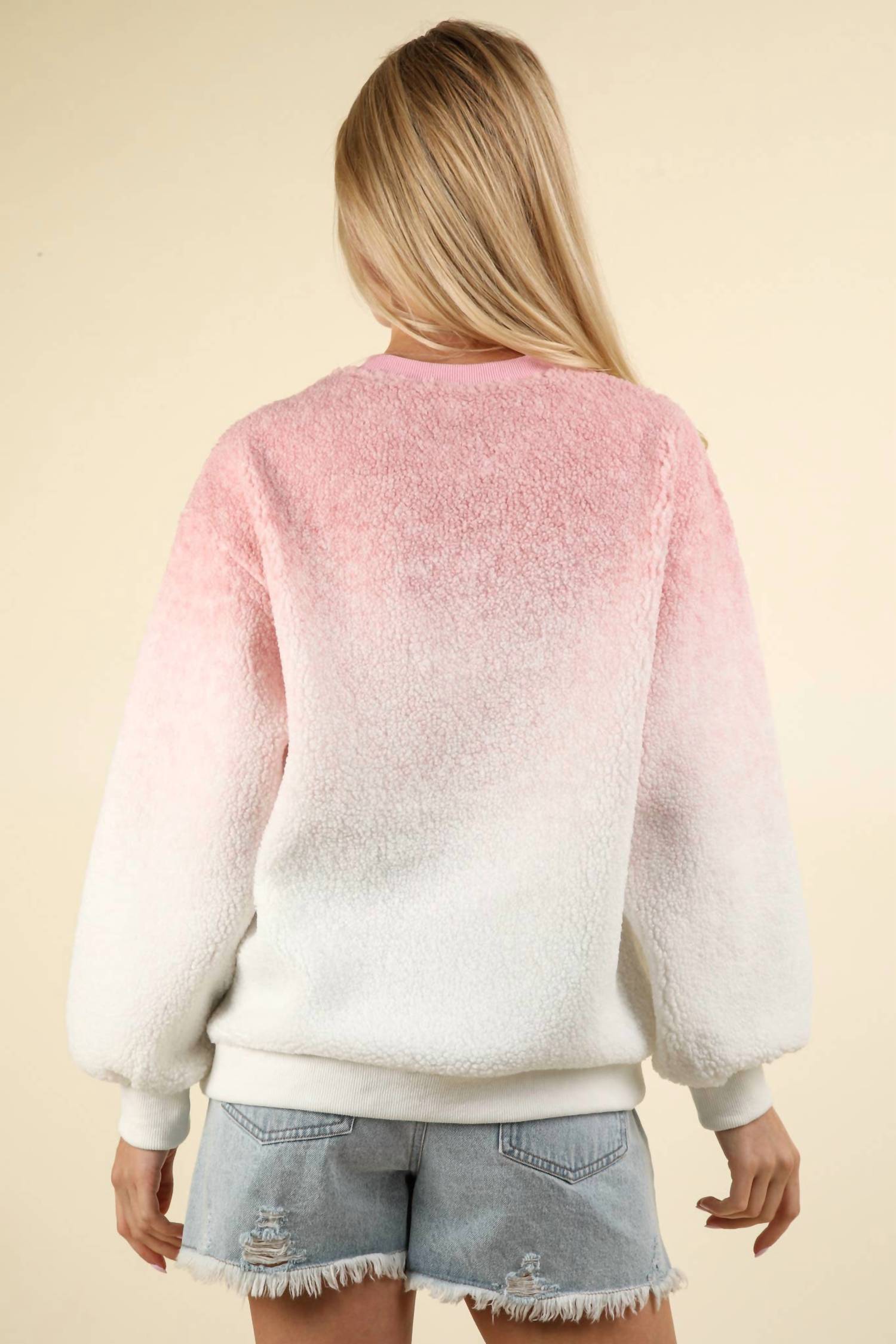Very J - Ombre Sherpa Pullover
