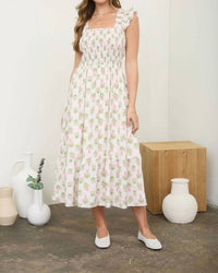 Blu Pepper - Floral Tile Midi Dress