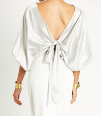 Beryll Ali Silk Wrap Top in pearl - women's t-shirt - detail view