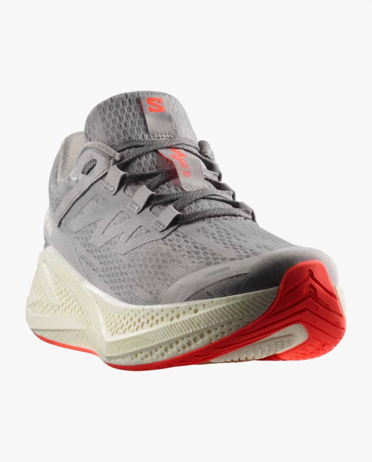 SALOMON Men's Aero Glide 3 Running Shoes in alloy vanilla neon f - men's shoe - alternate view