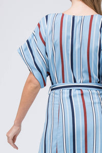 entro Striped Mini Shirtdress in blue - women's dress - view 6