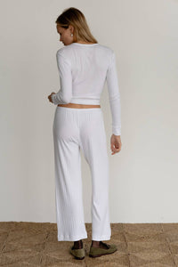 Donni. - Pointell Simple Crop Wide Leg Pants