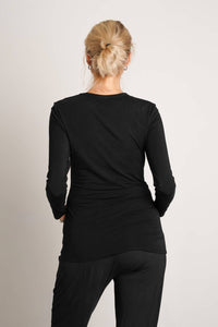 NOM Maternity Liv Long Sleeve Tee in black - women's long sleeve top - view 4