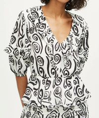 Rhode - Venus Double Ruffled V-neck Top