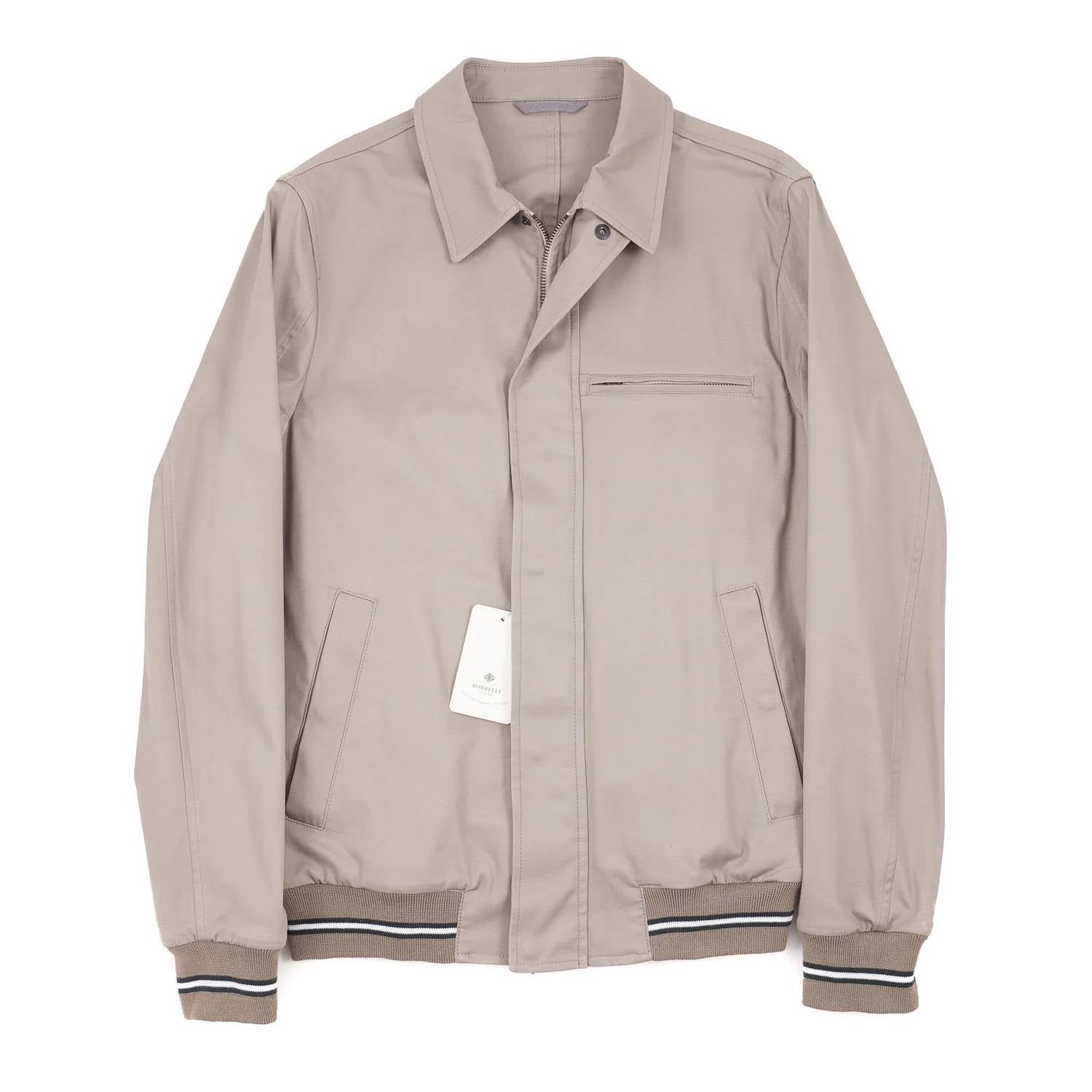 Luigi Borrelli Napoli - Men's Cotton Flight Jacket With Knit Details