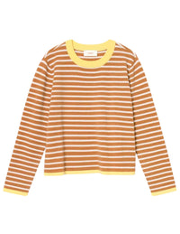 XIRENA Maxwell Sweater in camel stripe - women's sweater - detail view
