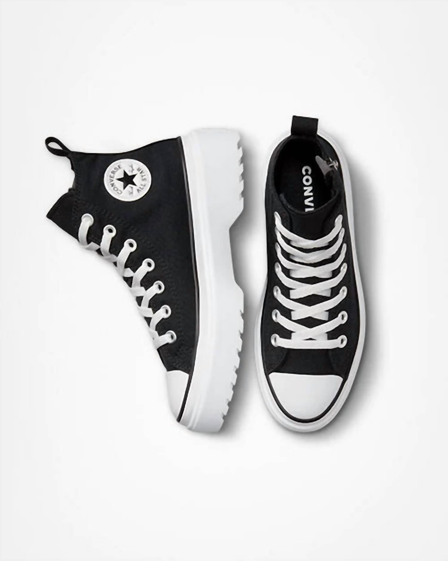 Converse Women's Chuck Taylor All Star Lugged High Top Shoe in black black white - women's sneaker - alternate view