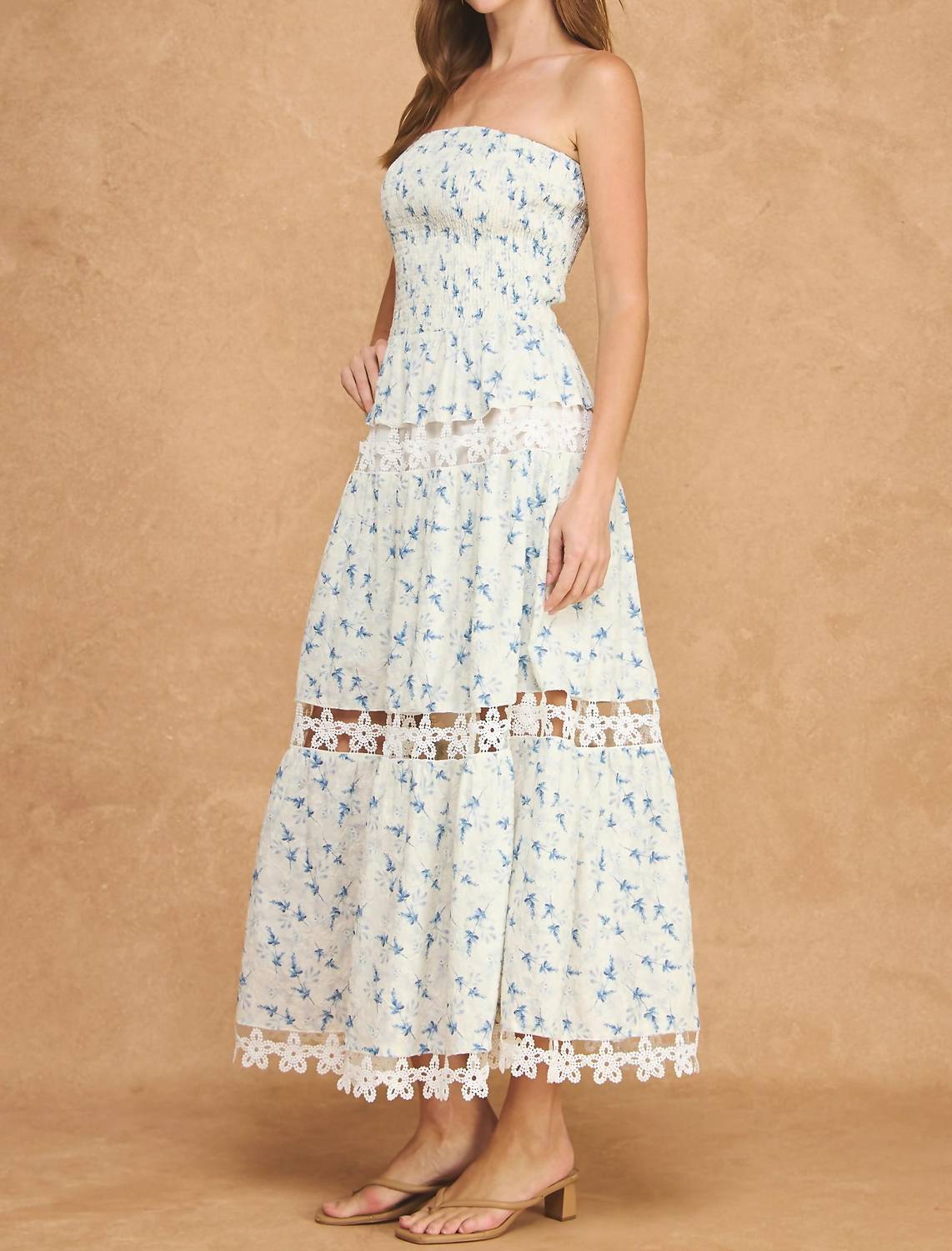 Strut & Bolt - Gloria Floral Strapless Midi Dress