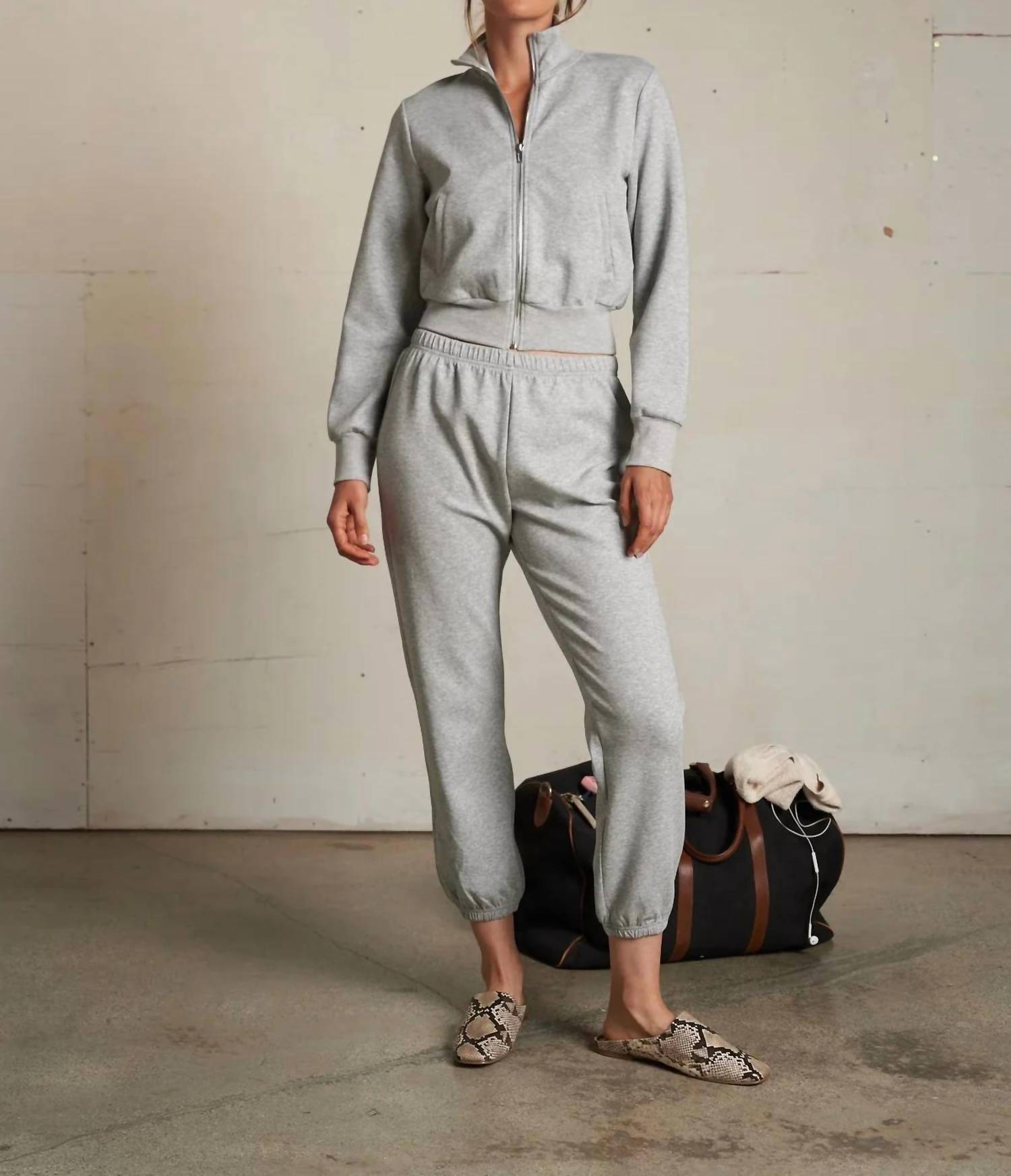Perfectwhitetee - Milana Cropped Travel Track Jacket