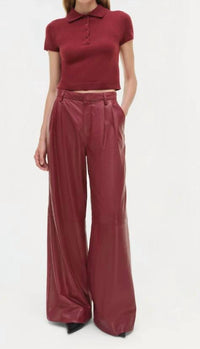 Simkhai - Kobie Wide Leg Leather Pants