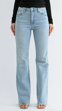 Just Black Denim - High Rise Scissor Cut Full Length Flare Jeans