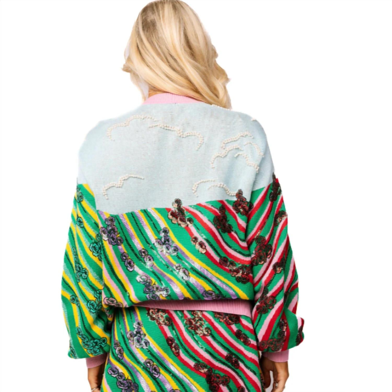 QUEEN OF SPARKLES Oz Brick Road Cardigan in yellow - women's cardigan - view 4