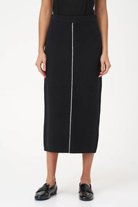 M made in Italy Lines Sweater Skirt in italy lines sweater skirt in black - women's skirt