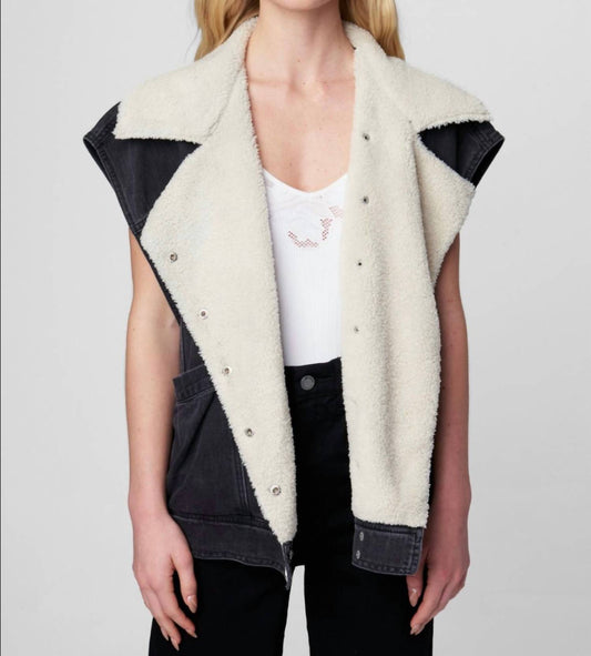 Blanknyc - Denim Vest with Faux Fur