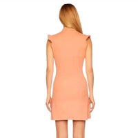 Susana Monaco - Ruffle Detail Mock Neck Mini Dress